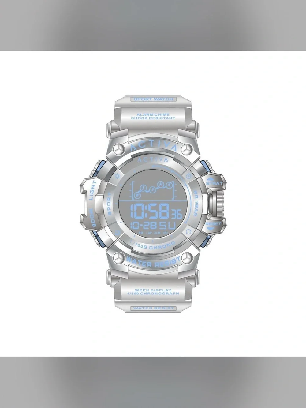 ACW8082-025 - Activa X Invicta Digital Unisex Watch - 50mm